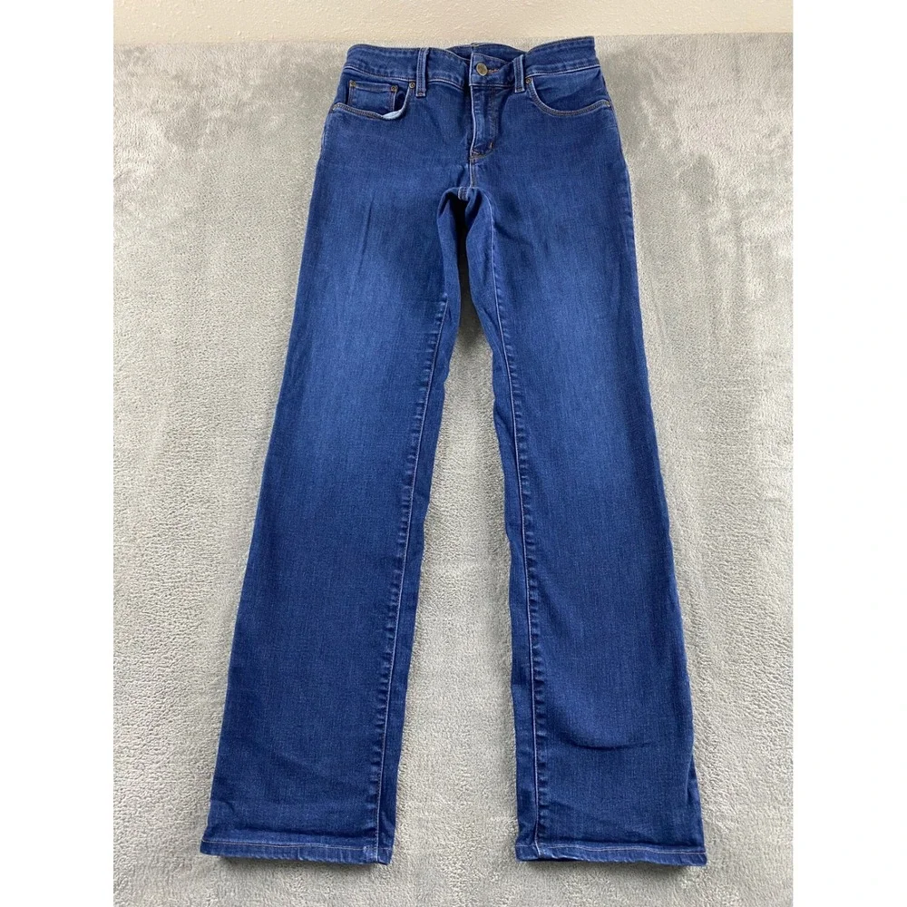 NYDJ Marilyn Straight Leg Jeans Dark Blue Wash Lift Tuck Size 8 MDNM2013 Mens
